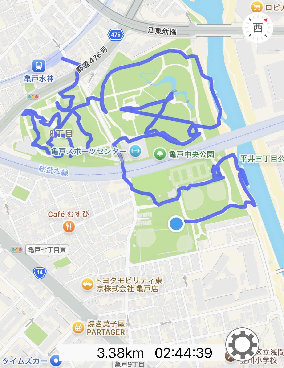 ルートヒストリーのアプリ画面